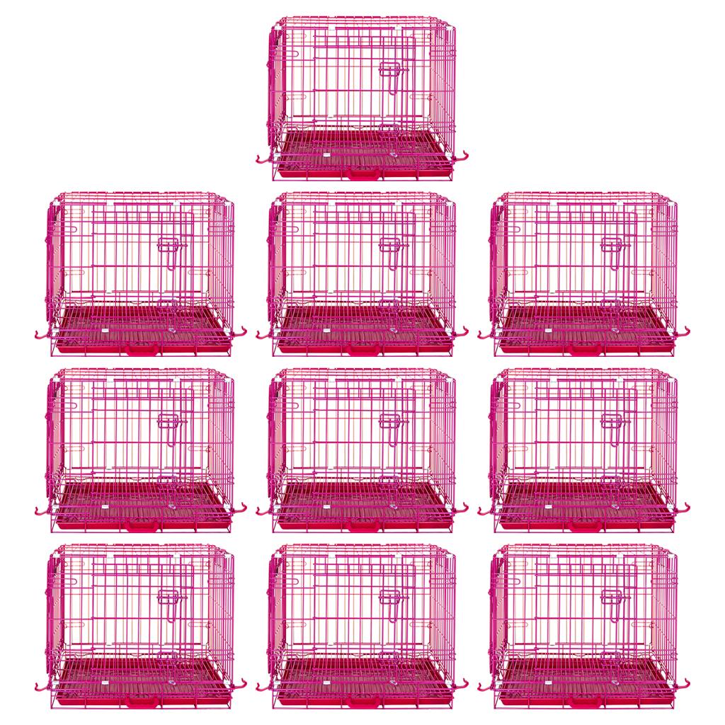 24-42" Collapsible Pink Dog Crate RED24-42 by Homey Pet Official