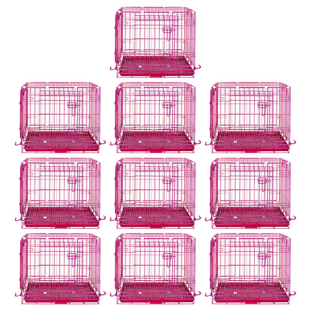 24-42" Collapsible Pink Dog Crate RED24-42 by Homey Pet Official