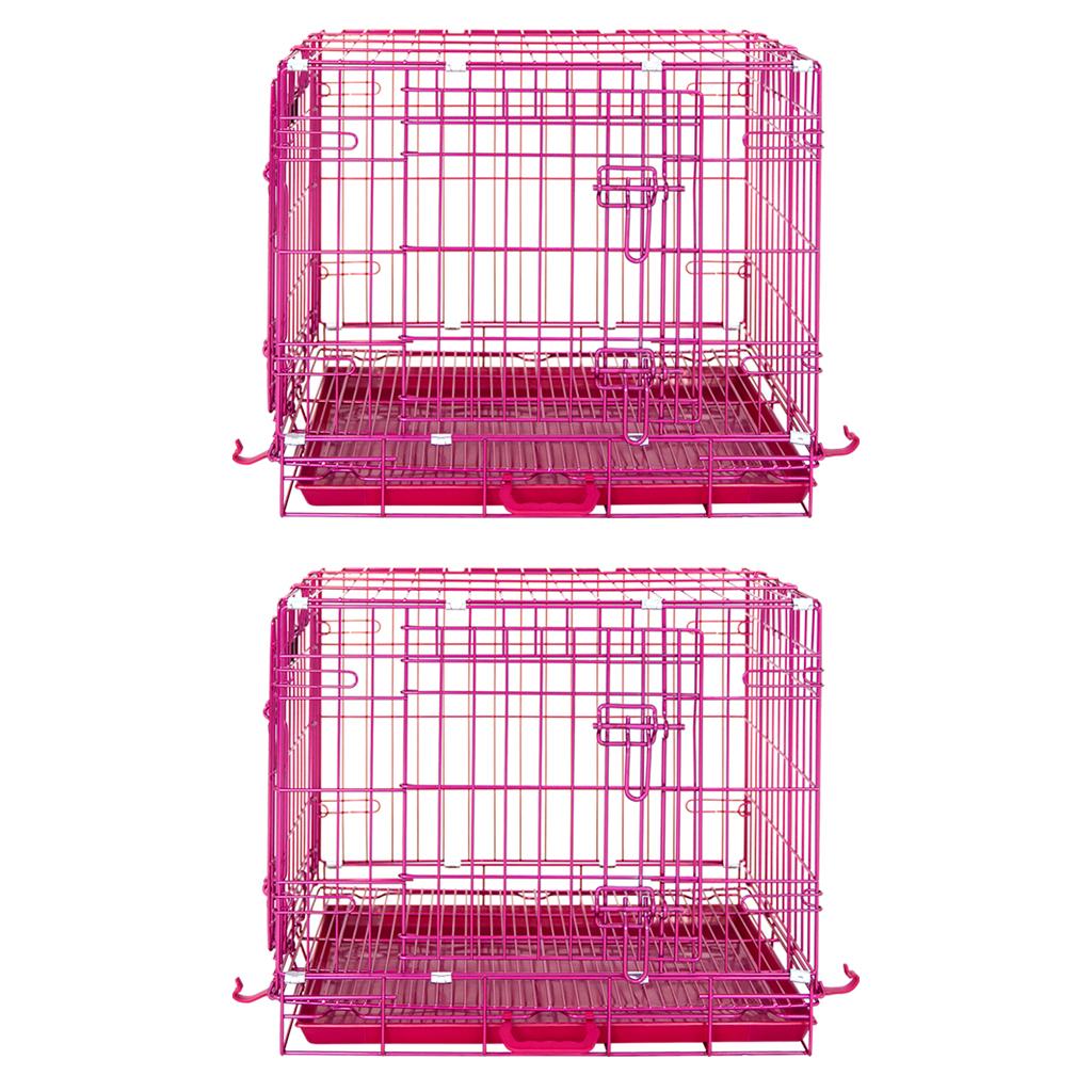 24-42" Collapsible Pink Dog Crate RED24-42 by Homey Pet Official