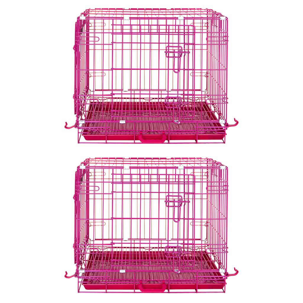 24-42" Collapsible Pink Dog Crate RED24-42 by Homey Pet Official
