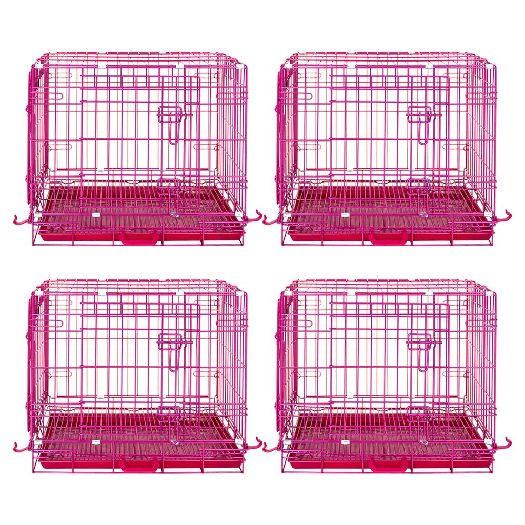 24-42" Collapsible Pink Dog Crate RED24-42 by Homey Pet Official