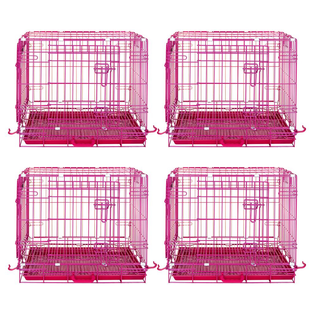 24-42" Collapsible Pink Dog Crate RED24-42 by Homey Pet Official