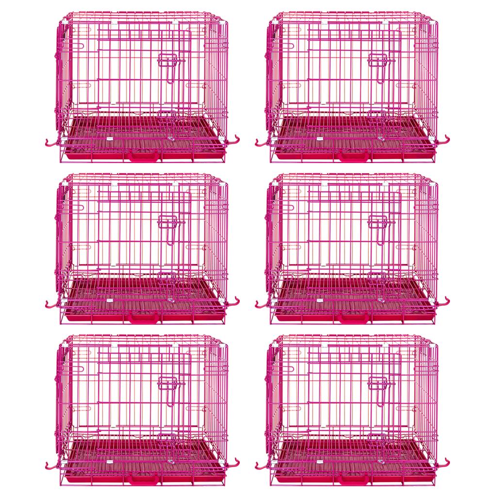 24-42" Collapsible Pink Dog Crate RED24-42 by Homey Pet Official