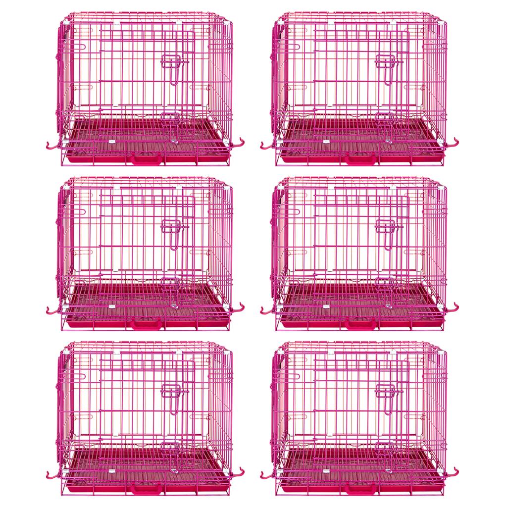 24-42" Collapsible Pink Dog Crate RED24-42 by Homey Pet Official