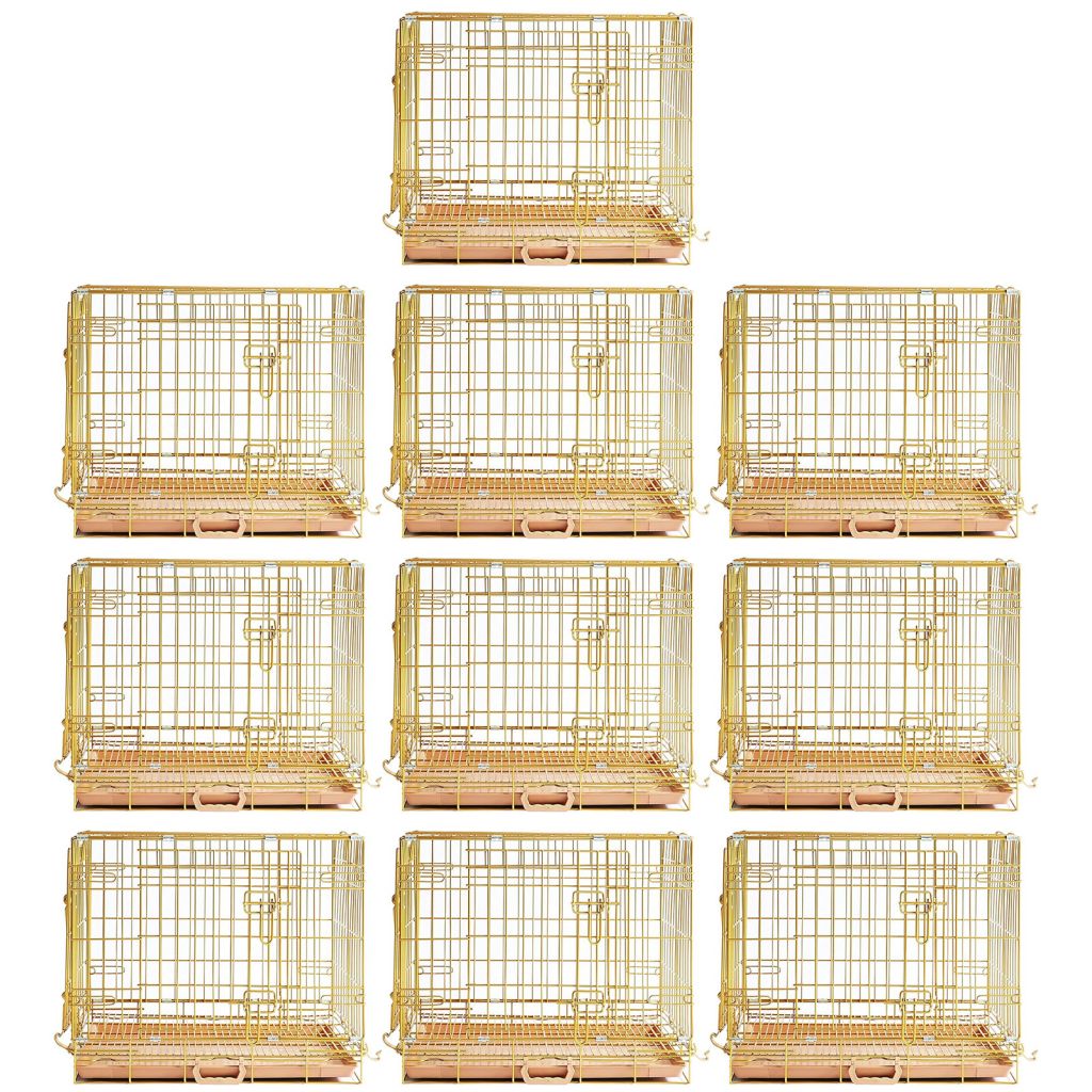 24-42" Collapsible Copper Gold Dog Crate GLD24-42 by Homey Pet Official