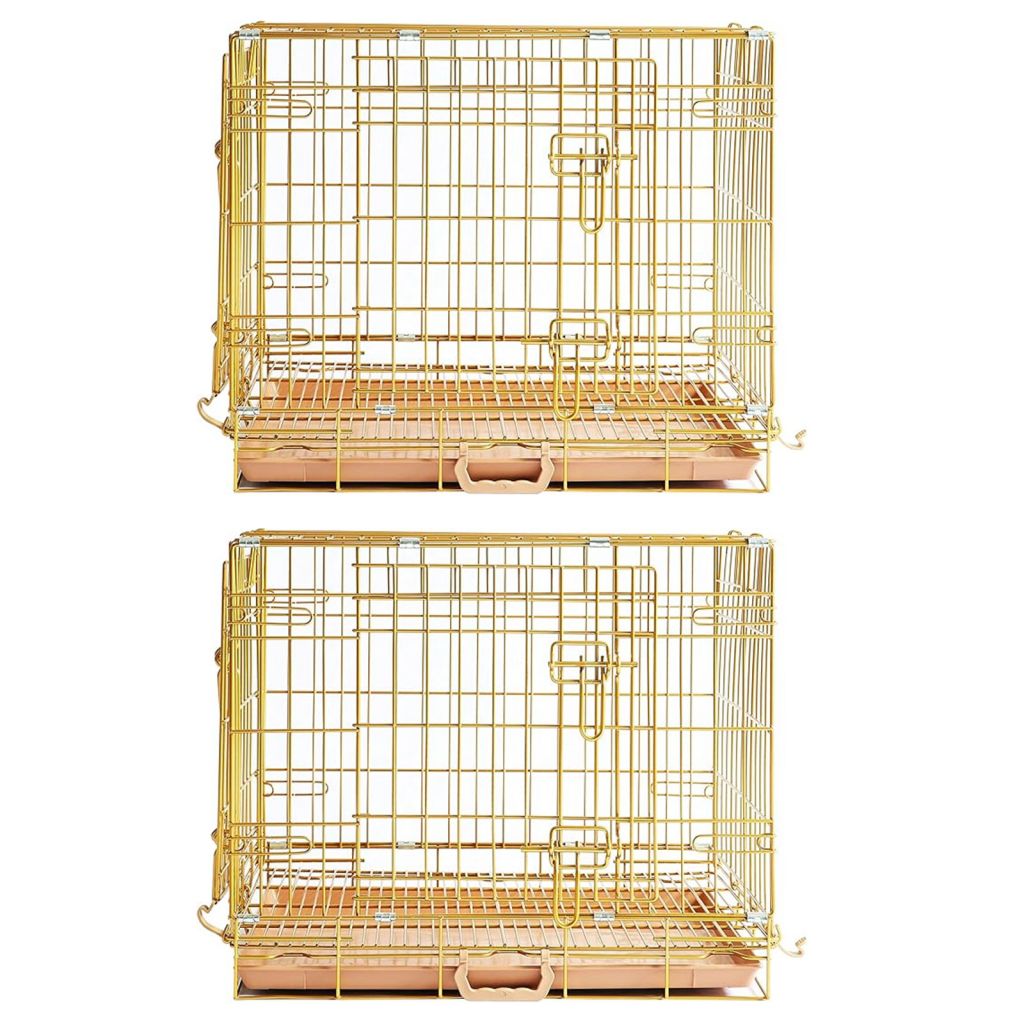 24-42" Collapsible Copper Gold Dog Crate GLD24-42 by Homey Pet Official
