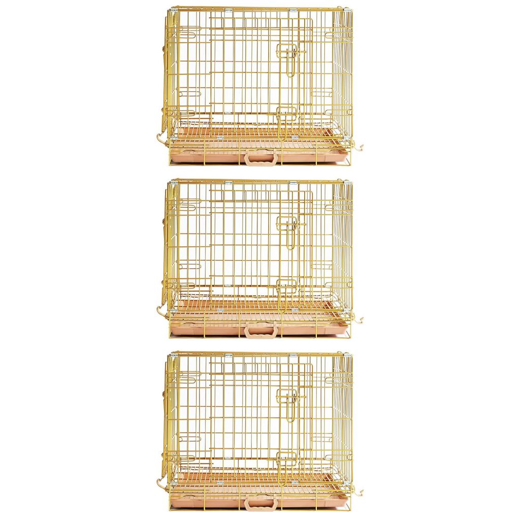 24-42" Collapsible Copper Gold Dog Crate GLD24-42 by Homey Pet Official
