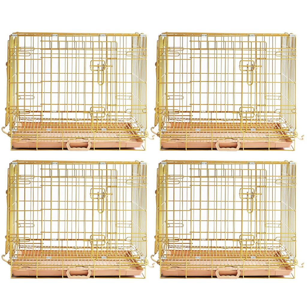 24-42" Collapsible Copper Gold Dog Crate GLD24-42 by Homey Pet Official