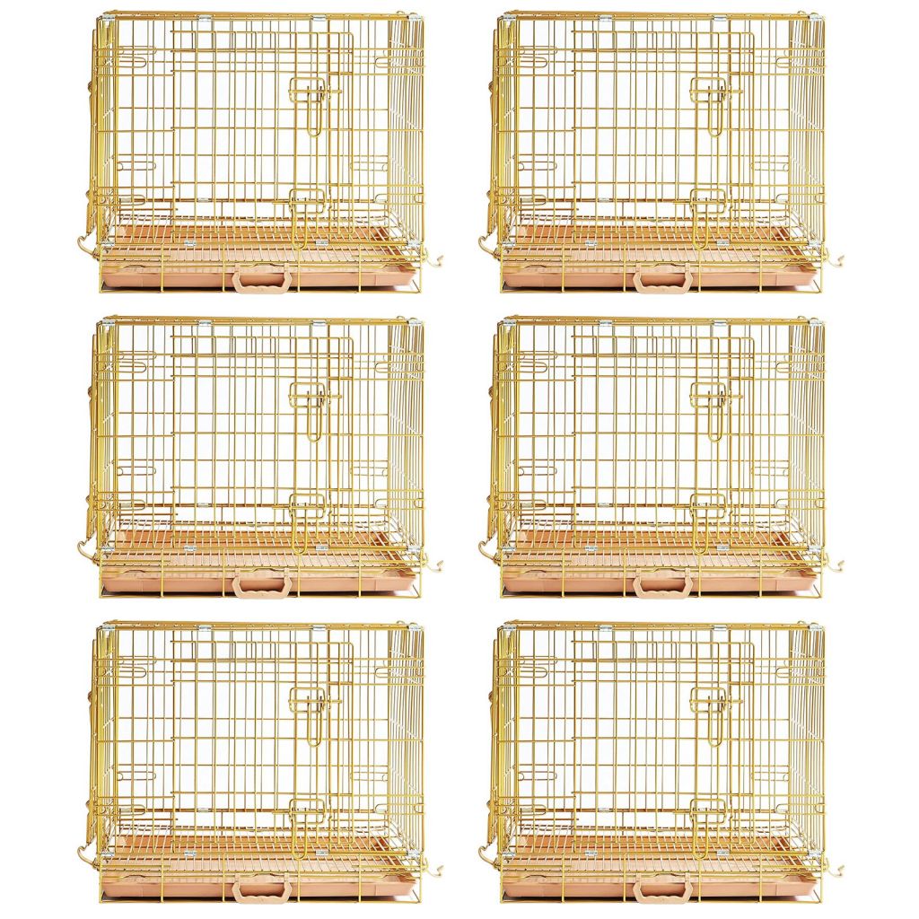 24-42" Collapsible Copper Gold Dog Crate GLD24-42 by Homey Pet Official