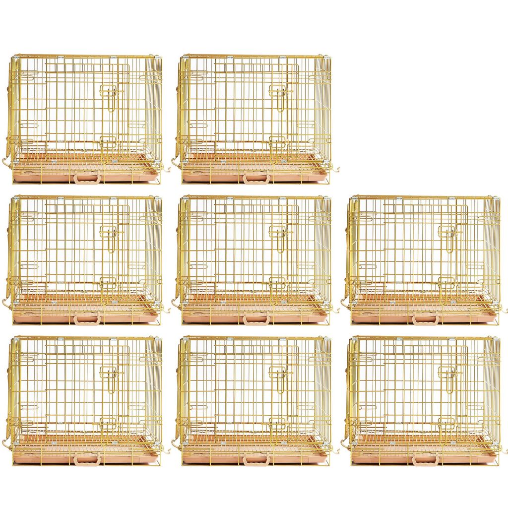 24-42" Collapsible Copper Gold Dog Crate GLD24-42 by Homey Pet Official