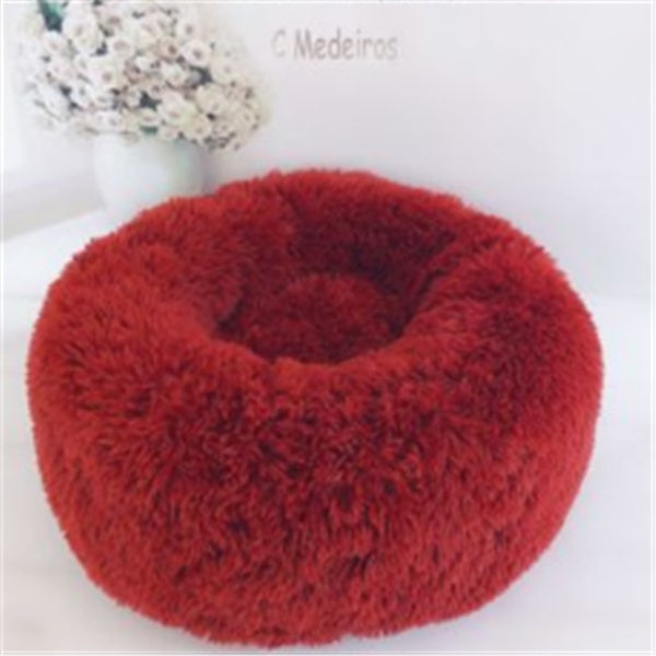 Round Long Hairy Autumn And Winter Nest Pad Cat Mattress by Amazing Pet Bargains