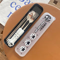 Stainless Steel Cute Cat Claw Ceramic Spoon and Fork by Love My Pet