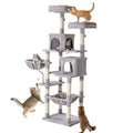 71-inch Large Multi-story Cat Climbing Tower, Natural Sisal Grabber Posts by VetsPetStore