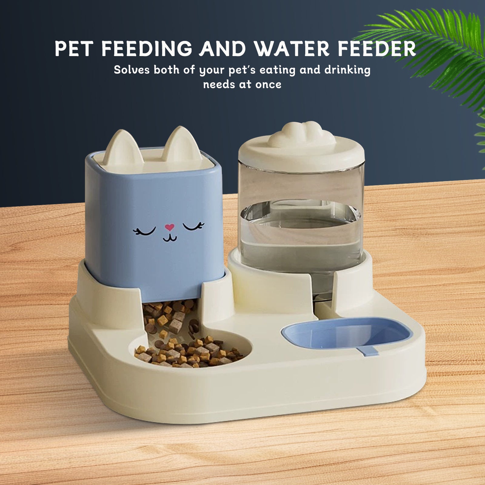 Cute Pet Feeding And Drinking Station, With Dry And Wet Separation by VetsPetStore