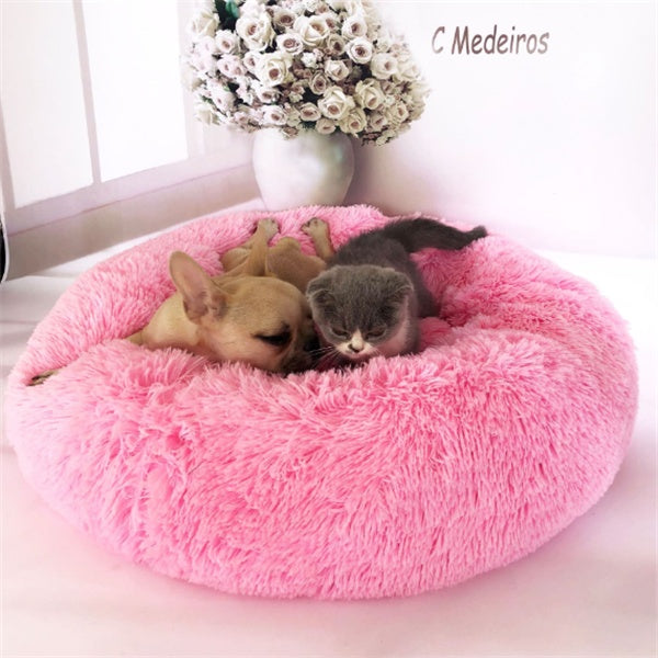 Round Long Hairy Autumn And Winter Nest Pad Cat Mattress by Amazing Pet Bargains