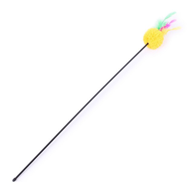 Tease Cat Toy Feather Pole Bell by Amazing Pet Bargains
