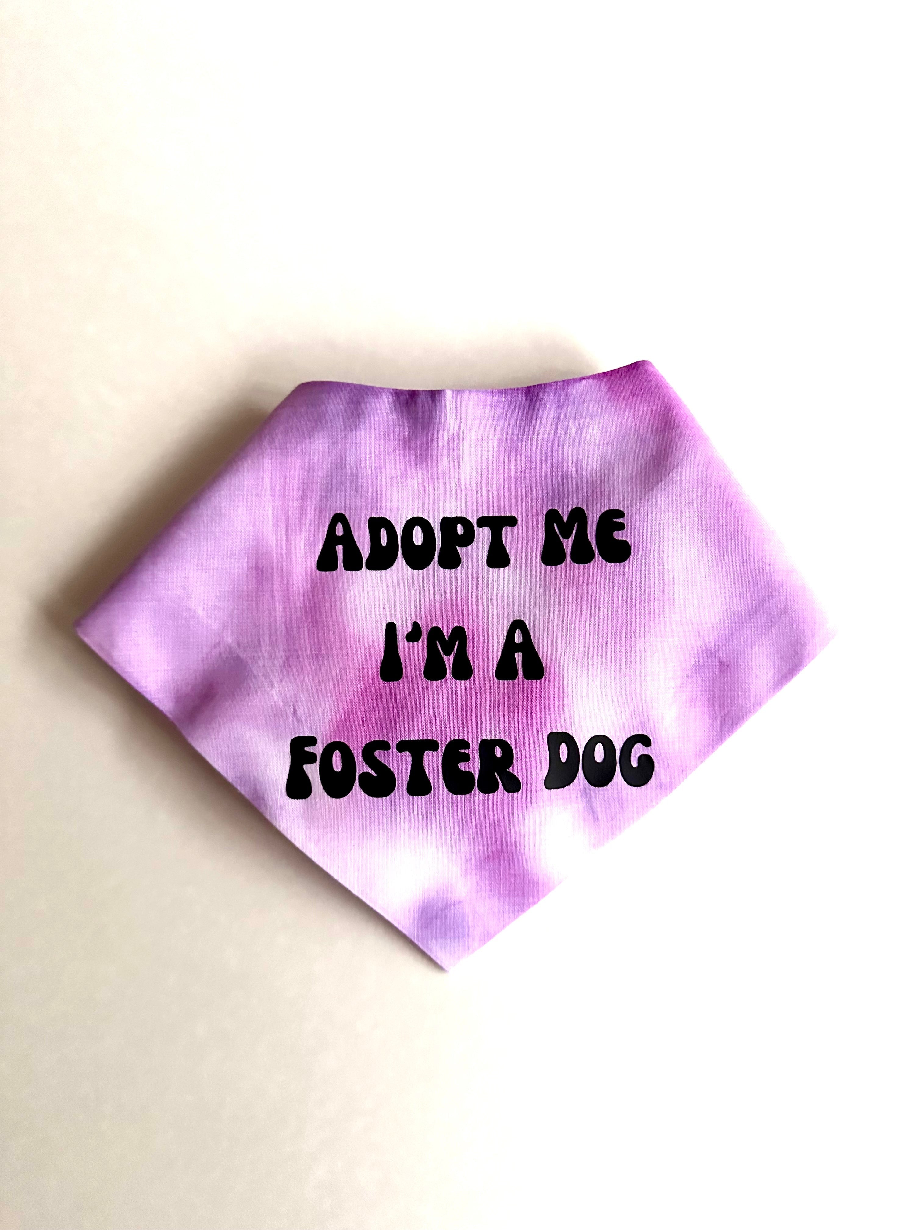 Adopt Me I'm A Foster Tie Dye Dog Bandana New Arrival by Happy Tails Outfitters