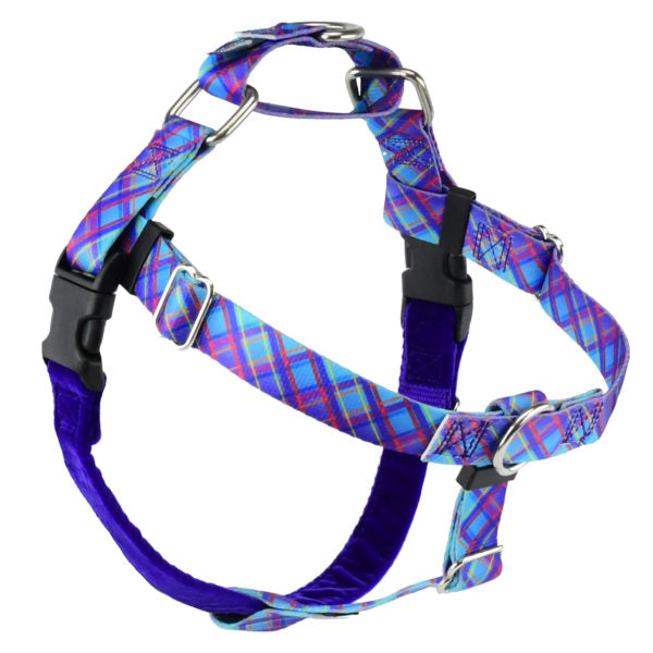 Twilight Glow Blue Plaid Freedom No-Pull Dog Harness – EarthStyle by 2 Hounds Design