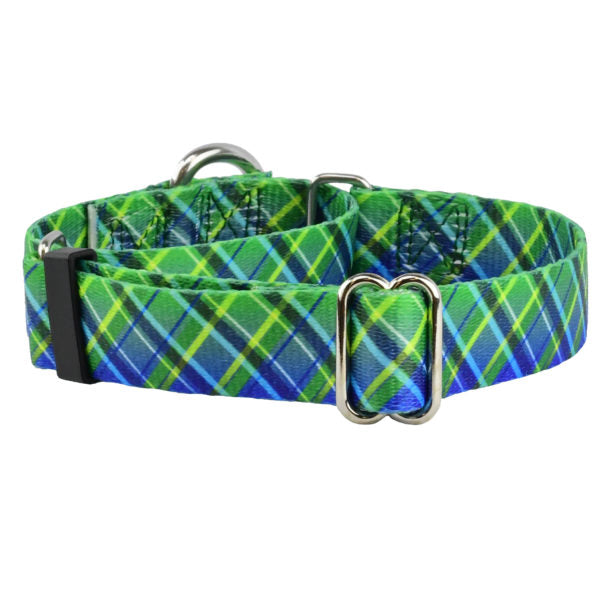 Electric Glow Green Plaid Martingale Dog Collar – EarthStyle by 2 Hounds Design