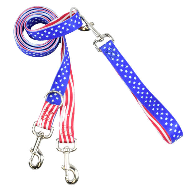 Star Spangled Double Connection Leash – EarthStyle by 2 Hounds Design