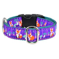 1″ Nocturnal – Fox and Mushroom Essential Martingale Dog Collar by 2 Hounds Design