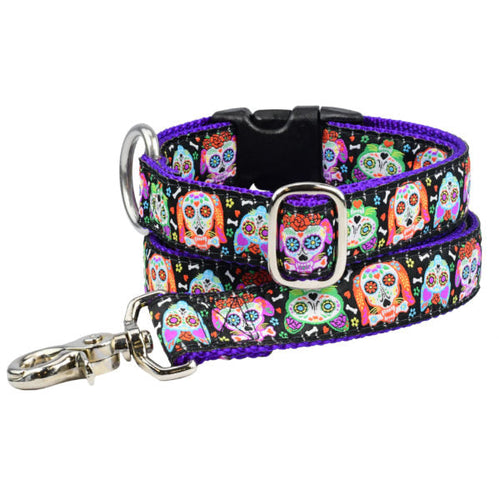 1″ XOLO – Sugar Skull Essential Buckle Martingale Dog Collar by 2 Hounds Design