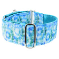 Teal Tie-Dye Swiss Velvet Martingale Dog Collar by 2 Hounds Design