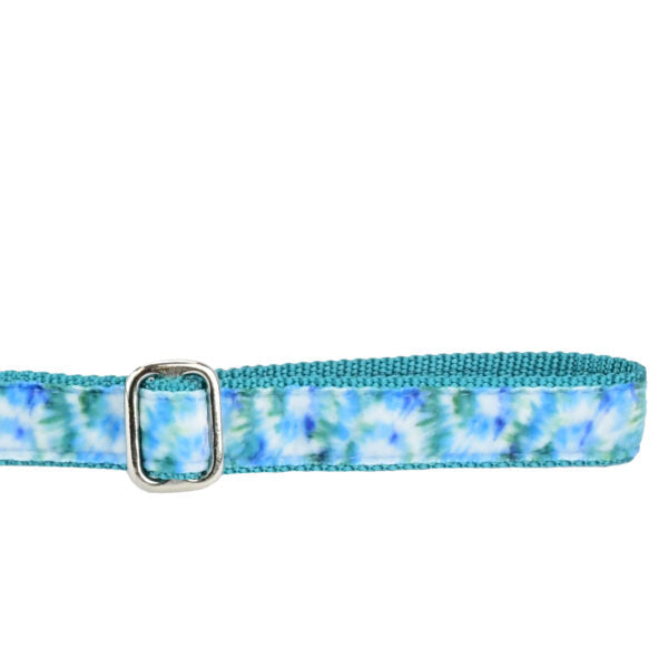 Teal Tie-Dye Velvet Dog Leash by 2 Hounds Design