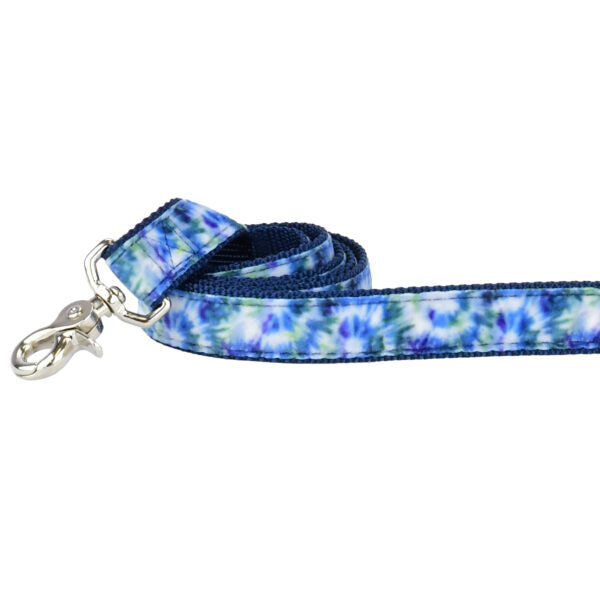 Navy Tie-Dye Velvet Dog Leash by 2 Hounds Design