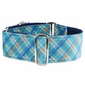Blue Plaid Elite Velvet Buckle Martingale Dog Collar by 2 Hounds Design