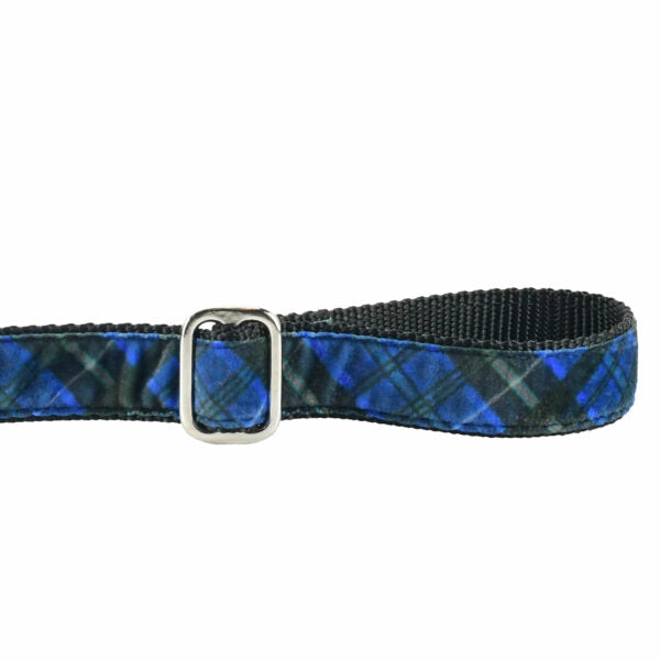 Midnight Winter Plaid Velvet Dog Leash by 2 Hounds Design
