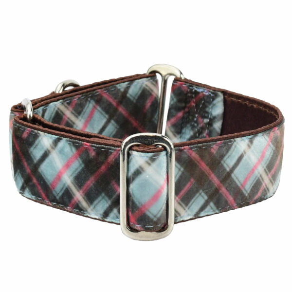 Jane’s Shirt Winter Plaid Elite Velvet Martingale Dog Collar by 2 Hounds Design