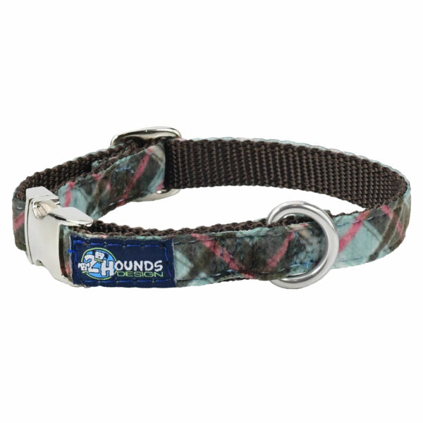 Jane’s Shirt Winter Plaid Velvet Essential Dog Collar by 2 Hounds Design