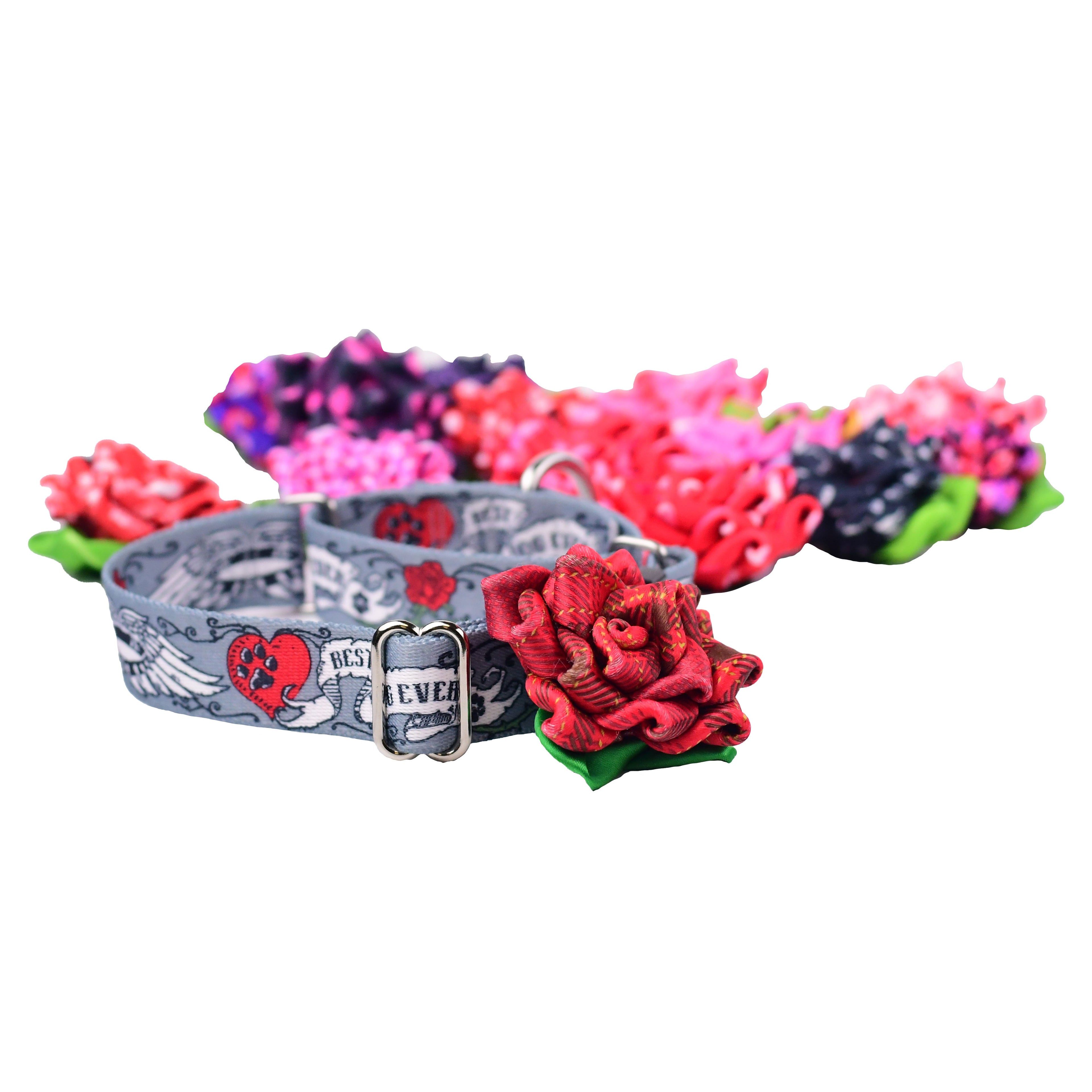 Collar Flower - Red and White Kisses by 2 Hounds Design