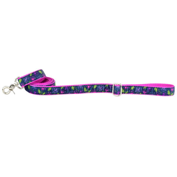 Midnight Dahlia Velvet Dog Leash by 2 Hounds Design