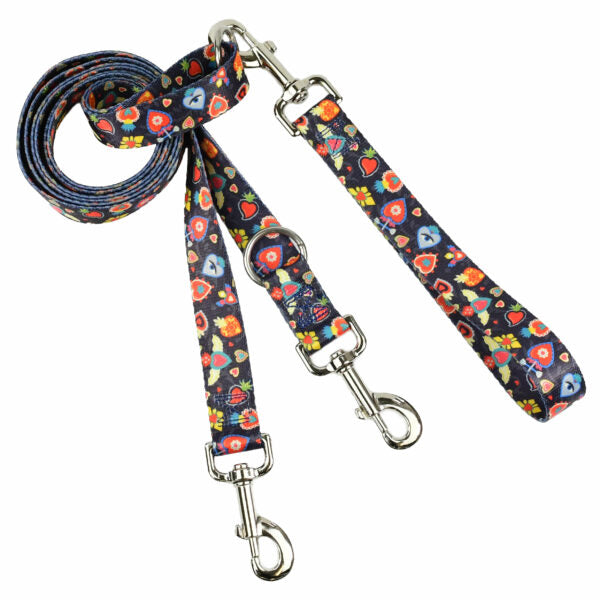 Gothic Hearts Double Connection Leash – EarthStyle by 2 Hounds Design