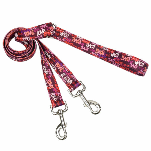 Love Graffiti Red Double Connection Leash – EarthStyle by 2 Hounds Design