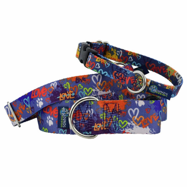 Love Graffiti Blue Dog Collar – EarthStyle by 2 Hounds Design