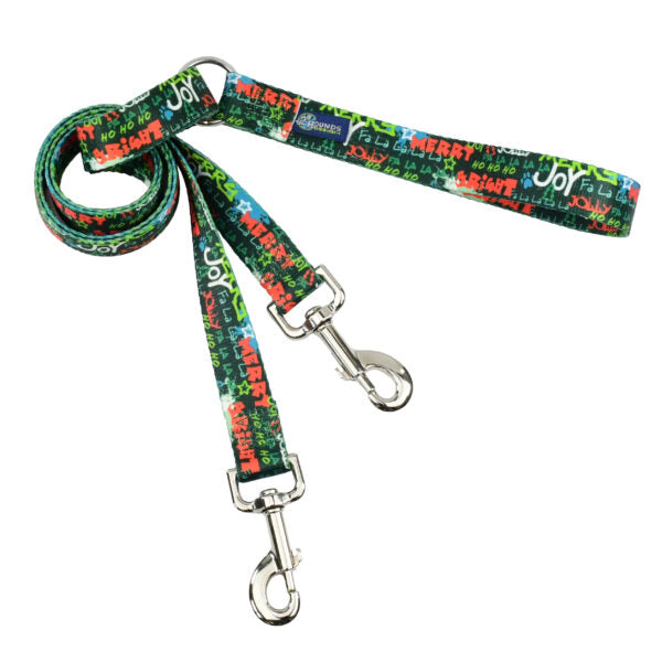Holiday Graffiti Double Connection Leash – EarthStyle by 2 Hounds Design