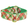 Christmas Plaid Cream Elite Velvet Buckle Martingale Dog Collar by 2 Hounds Design