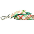 Christmas Plaid Cream Velvet Dog Leash (1″ Only) by 2 Hounds Design
