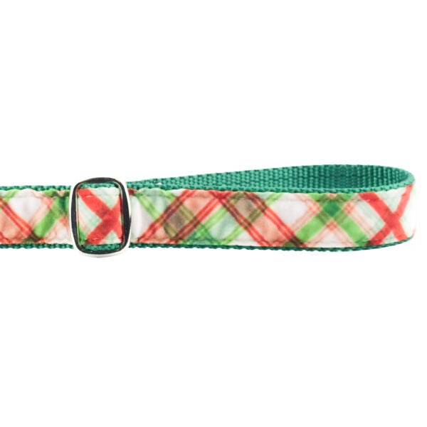 Christmas Plaid Cream Velvet Dog Leash (1″ Only) by 2 Hounds Design