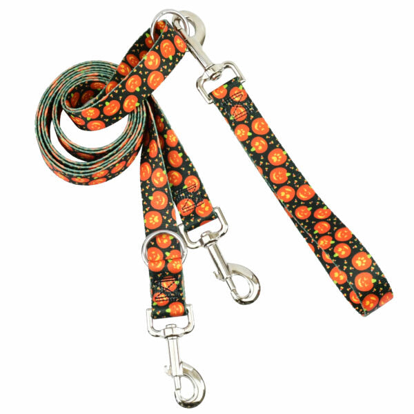 Jack O Lantern Double Connection Leash – EarthStyle by 2 Hounds Design