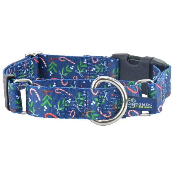 Kiss The Dog Christmas Holiday Buckle Martingale Dog Collar – EarthStyle by 2 Hounds Design
