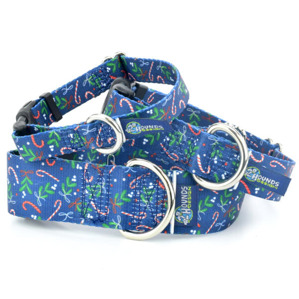 Kiss The Dog Christmas Holiday Martingale Dog Collar – EarthStyle by 2 Hounds Design