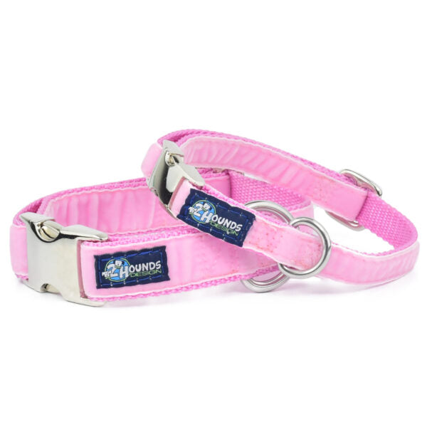 Light Pink Velvet Essential Dog Collar by 2 Hounds Design