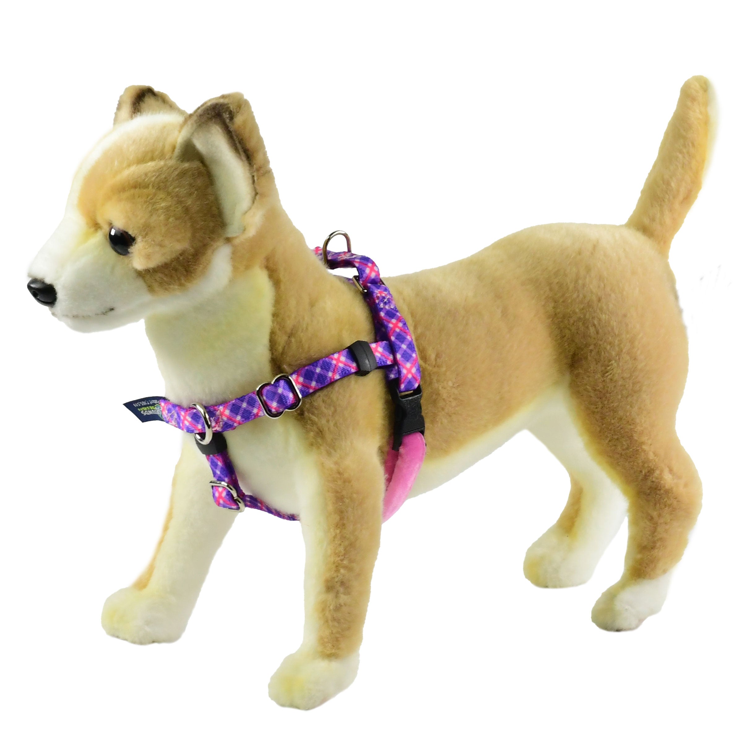 XXSmall Purple & Pink Plaid Freedom No-Pull Harness 13"-16" Chest by 2 Hounds Design