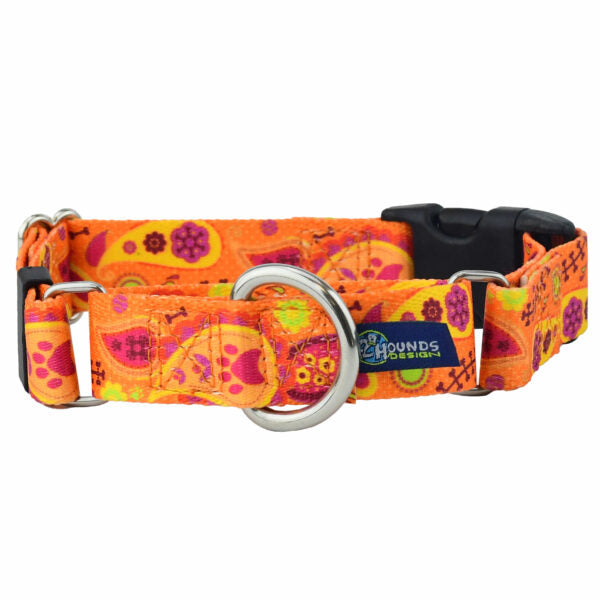 Orange Paisley Buckle Martingale Dog Collar – EarthStyle by 2 Hounds Design