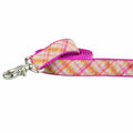 Pink Plaid Velvet Dog Leash by 2 Hounds Design
