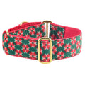 Poinsettia Elite Velvet Buckle Martingale Dog Collar by 2 Hounds Design